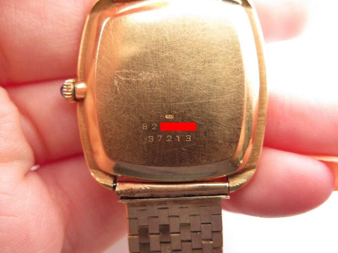 Montre vintage montre baume & mercier carree extra plate or jaune mecanique 58 Facettes 260383