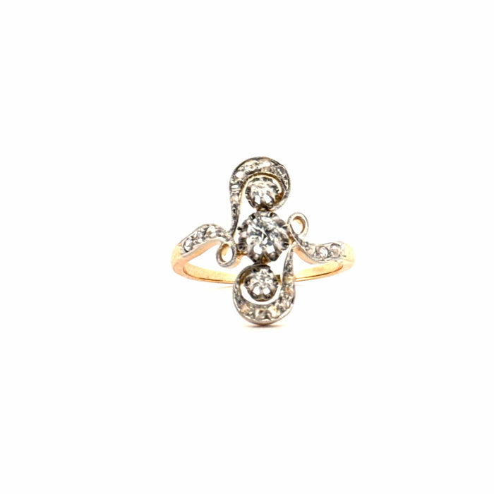 Bague 53 Bague Ancienne Or Jaune Diamants 58 Facettes 87-GS31274-01