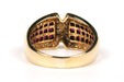 Bague 54 Bague contemporaine en or jaune sertie de rubis et de diamants 58 Facettes 21642