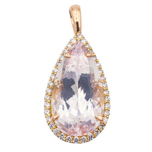 Pendentif Pendentif Poire Or rose Morganite, Diamant 58 Facettes 4063808RV