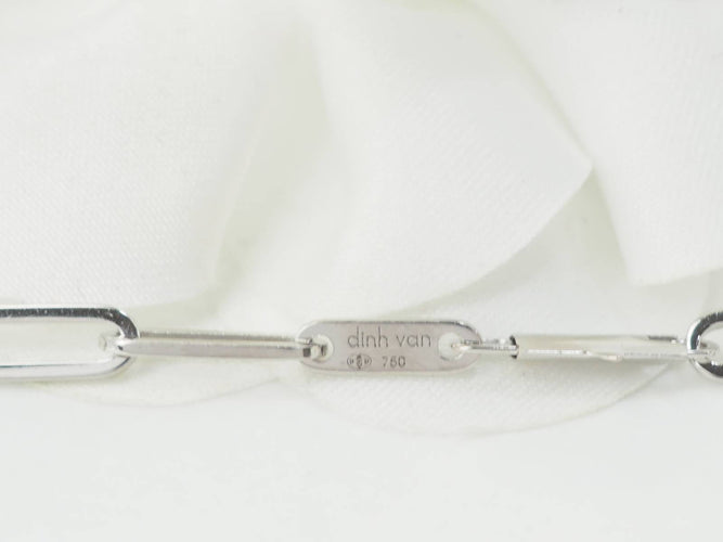 Collier Collier Dinh Van Menottes R12 Or Blanc et Diamants 58 Facettes 33175