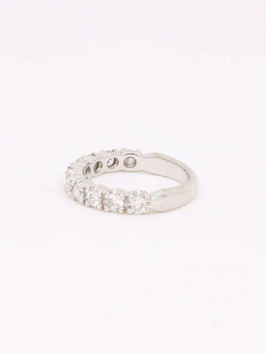 Bague Alliance or blanc diamants taille ancienne 58 Facettes J609