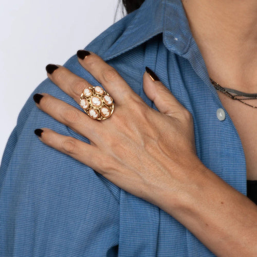 Bague Bague multi camées en or jaune 58 Facettes G13539