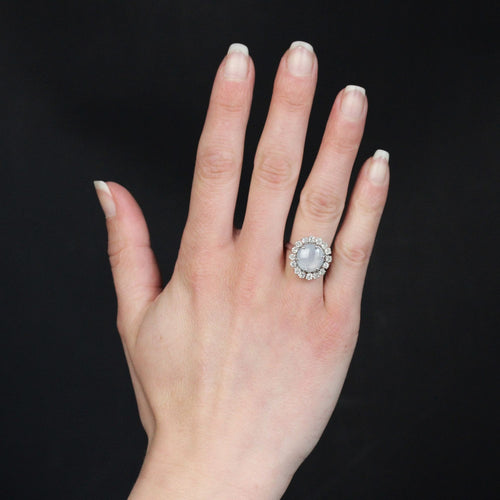 Bague 52 Bague saphir étoilé et diamants 58 Facettes 24-150