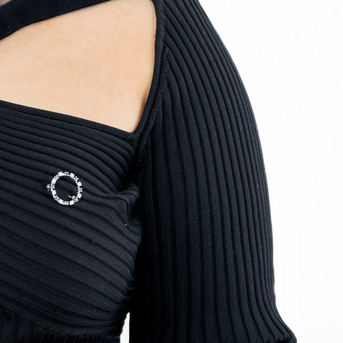 Broche Broche or gris, pierre blanches et saphirs 58 Facettes MON0701