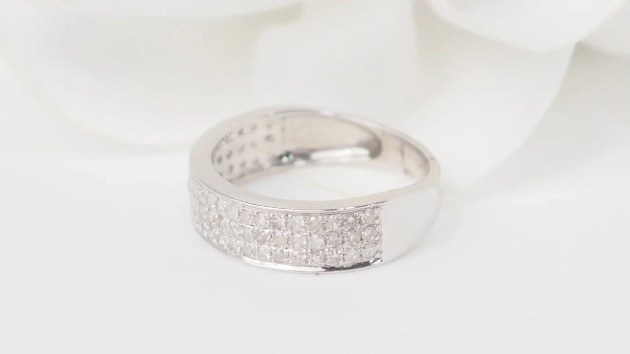 Bague 50 Bague or blanc diamants 58 Facettes 21045