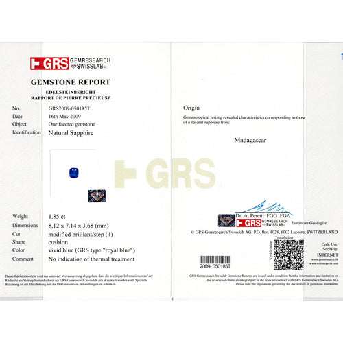 Bague 50 Bague or blanc, saphir et diamants. 58 Facettes 34081