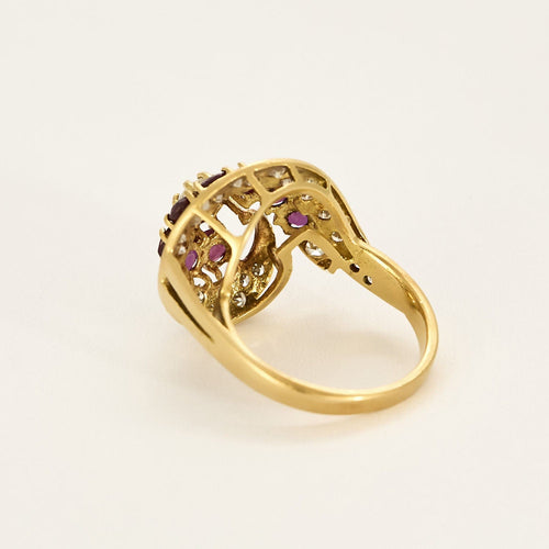 Bague 55 Bague tourbillon or jaune, rubis et diamants 58 Facettes PL02