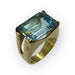 Bague 56 Bague or jaune Topaze bleue 58 Facettes 149051458