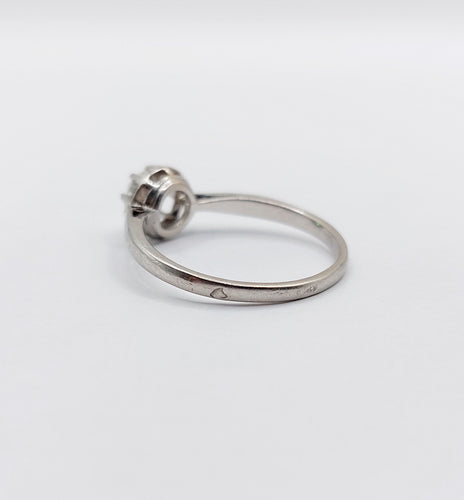 Art deco -sormus Solitaire Platina, vanhan mallinen timantti 0,43 karaattia (noin 1930) 