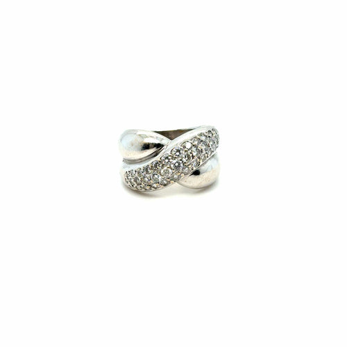 Bague 51 Bague en or blanc et diamants 58 Facettes