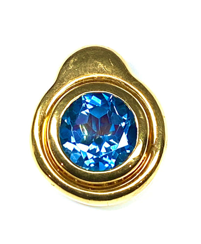 Pendentif Pendentif en or jaune et topaze bleue 58 Facettes AB355