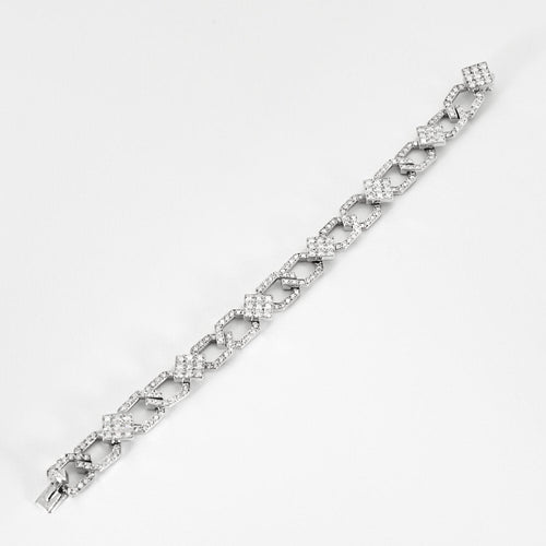 Bracelet M.Gérard - Bracelet en or blanc et diamants de style art déco 58 Facettes
