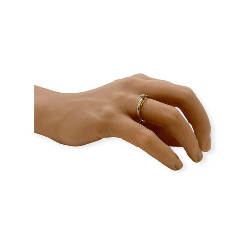 Bague 53 Bague deux ors en or blanc et or jaune 750 avec diamant 58 Facettes 330066577