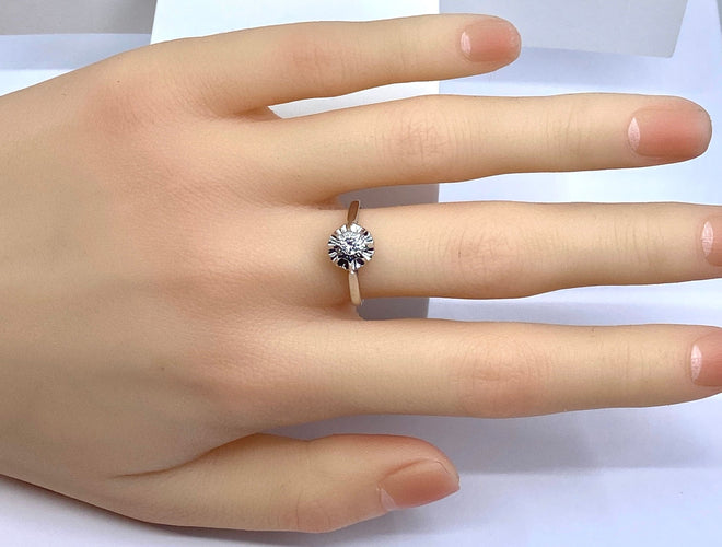 Bague 53 Bague solitaire en or blanc et diamant 58 Facettes AB587