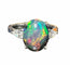 Bague 54 Bague Opale noire, diamant, or blanc 58 Facettes 7786 A