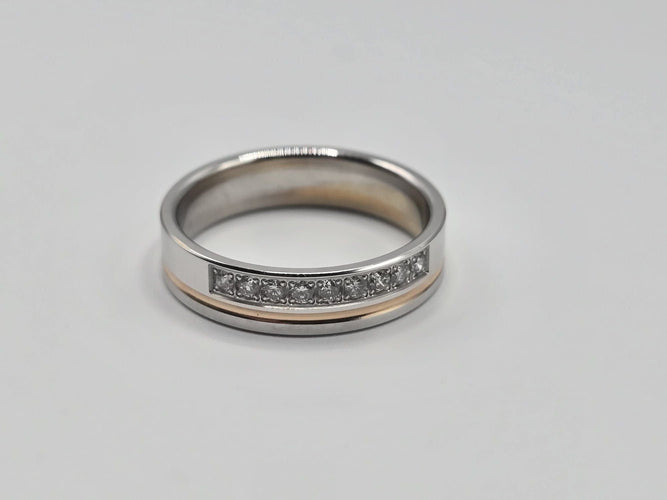 Bague 56 Bague Or Blanc Jaune / Rose sertie de diamants 58 Facettes 1-0000636/2