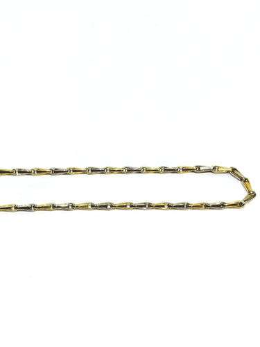 Collier Chaine Or Jaune Et Blanc 58 Facettes