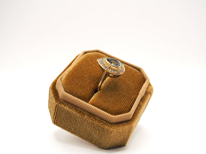 Bague 49 Bague poire or jaune topaze diamants 58 Facettes 5220