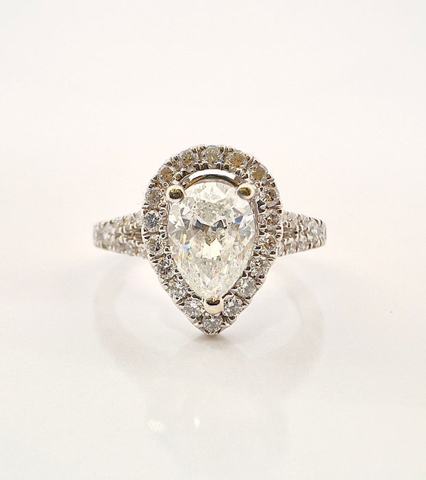 Solitaire Ring Witgoud Peer Diamant 1ct