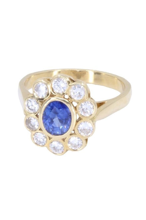 MARGUERITE SAPPHIRE AND DIAMOND RING