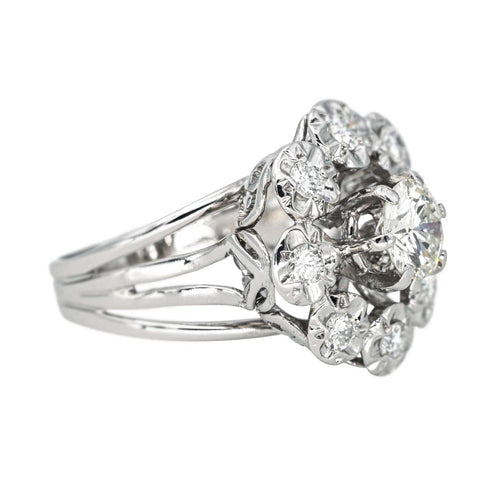 Bague 53 Bague Marguerite Or blanc, Platine Diamant 58 Facettes 4328900CN