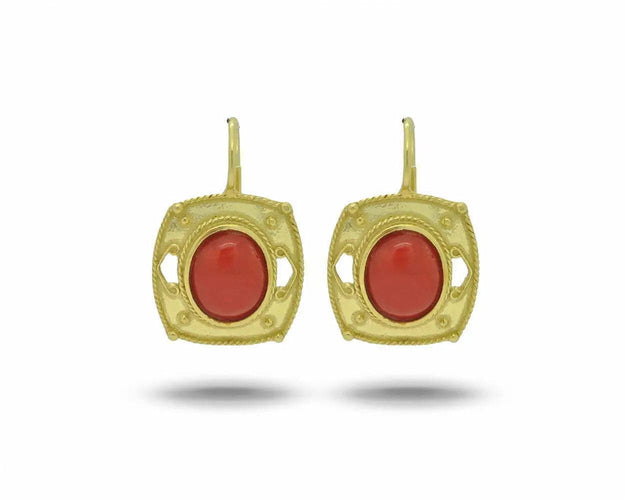 Boucles d'oreilles Boucles d'oreilles en or jaune et corail 58 Facettes 7480