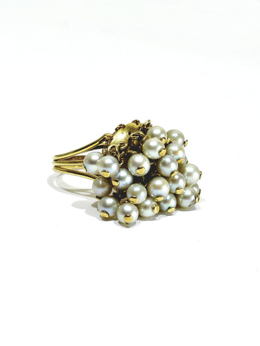Bague 51.5 Bague Or Et Perles 58 Facettes