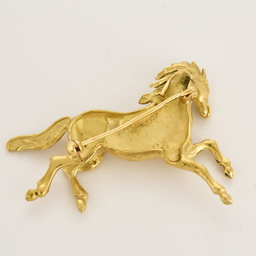 Broche Broche en or jaune à motif de cheval 58 Facettes THI04323