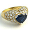 Bague 53 KUTCHINSKY bague or jaune saphir taille cœur de 2,49 carats 58 Facettes 248274