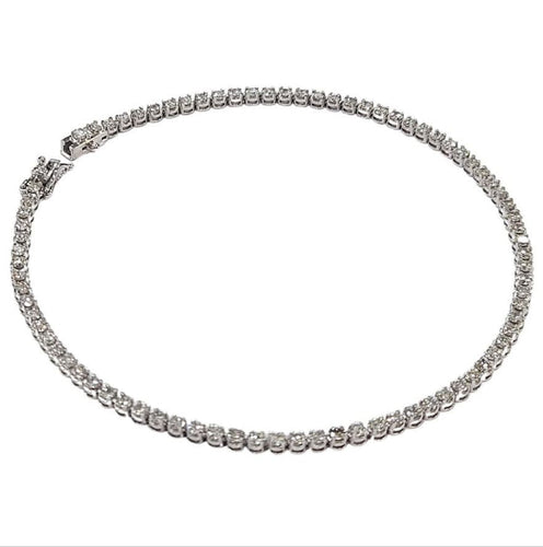 Bracelet Bracelet tennis en or blanc, diamant 2,46 ct, serti griffes tournées 58 Facettes Q399B