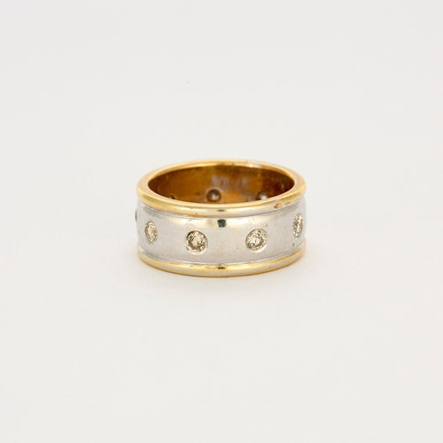 Bague Alliance or jaune, or blanc et diamants 58 Facettes LP766/13