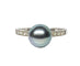 Bague 53 Bague en or blanc, perle de Tahiti et diamants 58 Facettes AB516