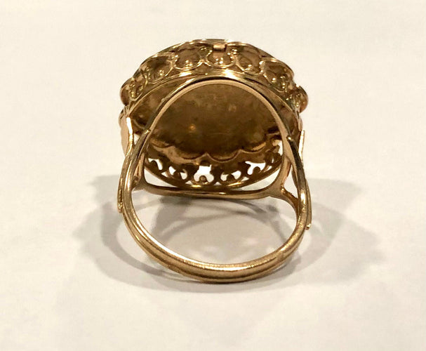 Bague 55 Bague pièce Napoléon 20 frs or jaune 58 Facettes