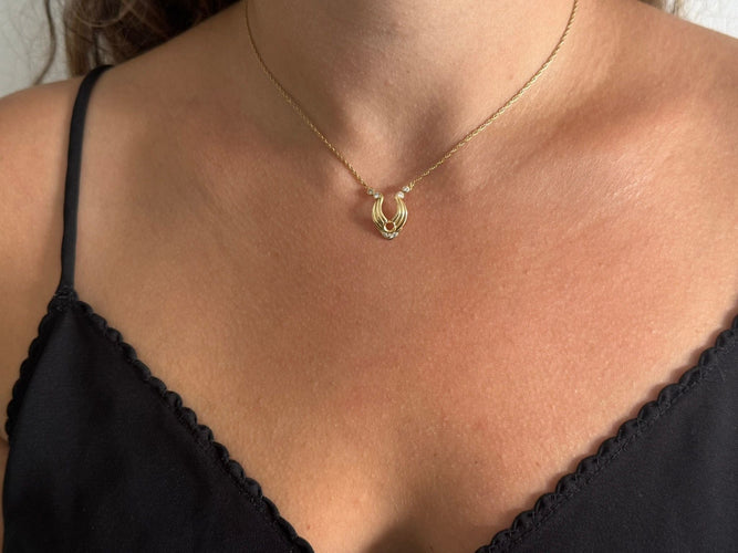 Collier Collier or jaune et diamants 58 Facettes