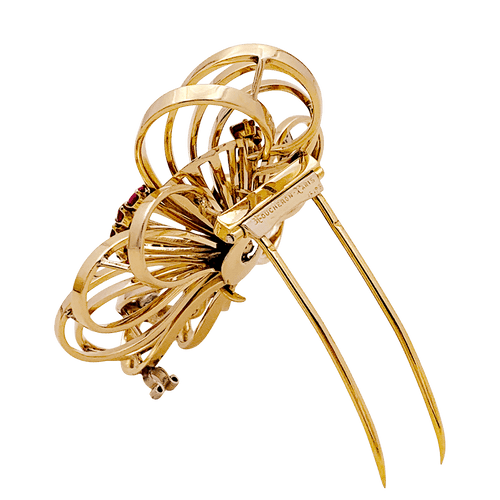 Broche Broche BOUCHERON, or jaune, platine, rubis et diamants. 58 Facettes 34569