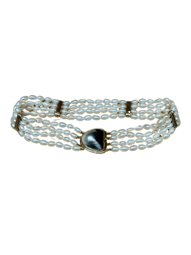 Collier Collier ras de cou or jaune et blanc - Perles de culture baroque 58 Facettes 1.0000711/2