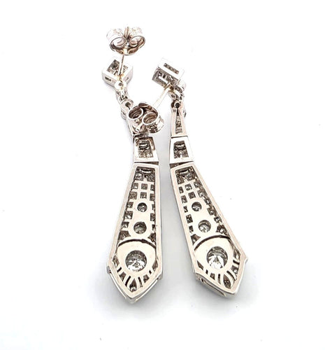 Boucles d'oreilles Boucles d'oreilles en platine avec diamants 58 Facettes