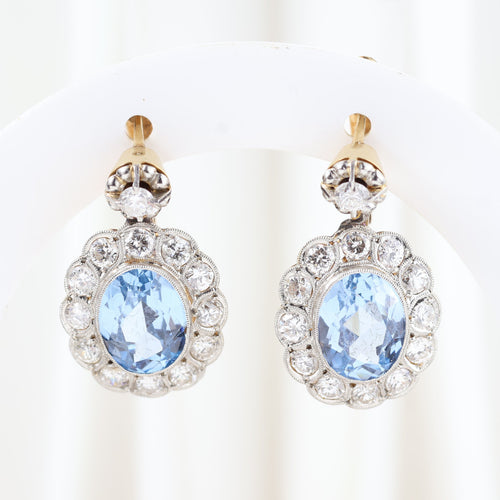 Boucles d'oreilles Boucles d'oreilles vintage ornées de diamants taille brillant et de spinelles 58 Facettes J00003070