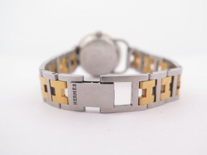 Montre vintage montre HERMES arceau 25 mm acier et plaque or quartz  plated 58 Facettes 268618