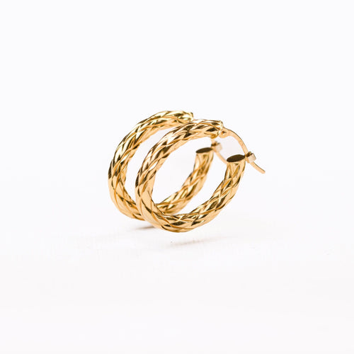 Boucles d'oreilles Boucles d'oreilles créoles ovales or jaune texturé 58 Facettes LMB-304