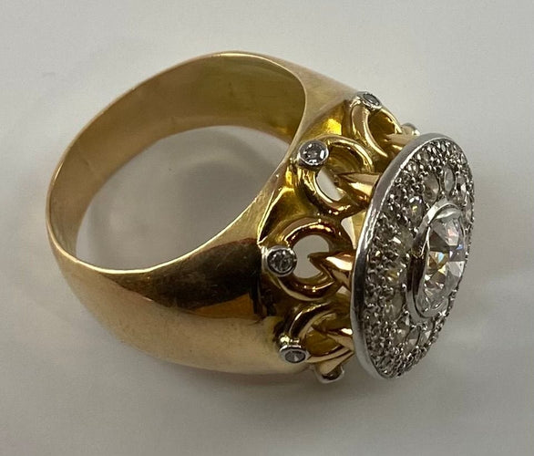 Bague 58 Bague Vintage 1960 Or Jaune, Platine & Diamants 58 Facettes AB12