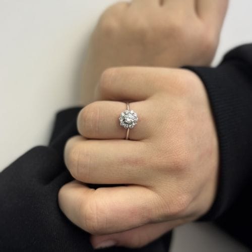 Bague 61 Bague fleur avec diamants 58 Facettes 32265