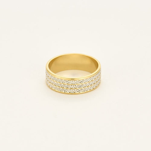 Bague 58.5 Bague en or blanc et or jaune 58 Facettes CLA0432