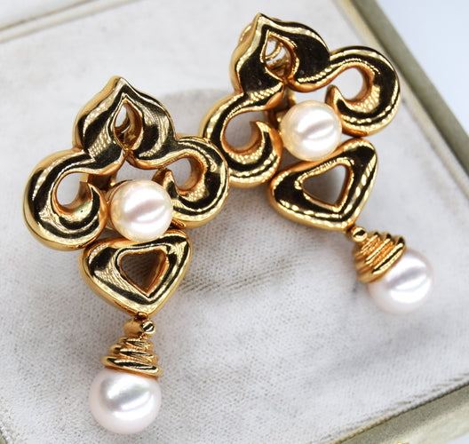 Boucles d'oreilles Boucles d'oreilles anciennes en perles 58 Facettes