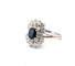 Superb vintage ring in white gold, sapphire and diamond 