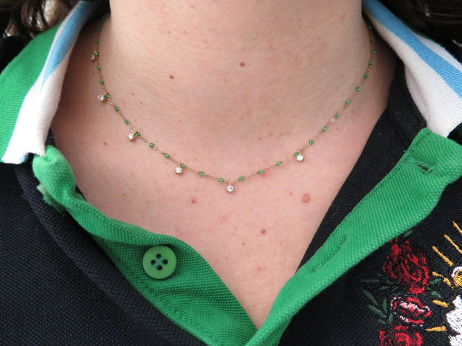 Naszyjnik GIGI CLOZEAU supreme złoto żółte 18k diamenty szmaragdy 58 Facettes 272243