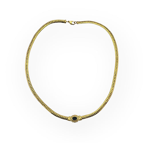 Naszyjnik typu choker z żółtego złota 750 oraz szafirami, diamentami 