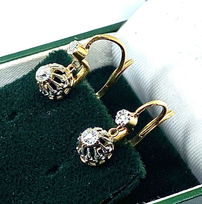 Boucles d'oreilles Boucles d’oreilles dormeuses diamants, vers 1900 58 Facettes AB401