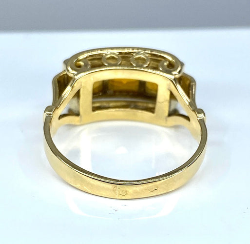 Bague Bague en or jaune 18 carats et topaze 58 Facettes AB202